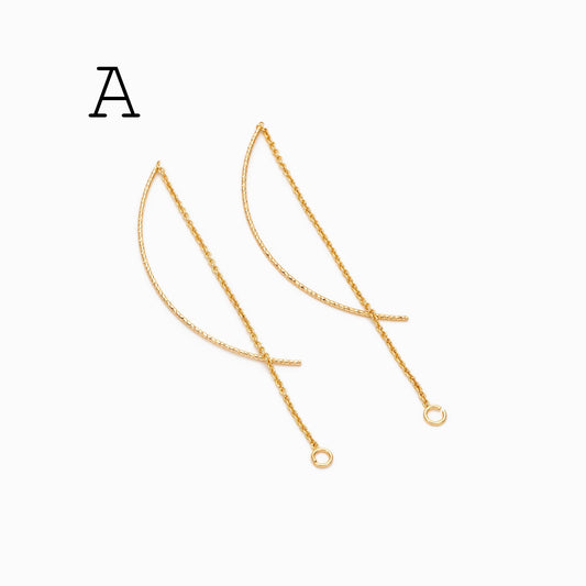 10pcs Ear Threader Findings for Handmade Jewelry, Craft Supplies (GB-1299)