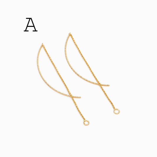 10pcs Ear Threader Findings for Handmade Jewelry, Craft Supplies (GB-1299)