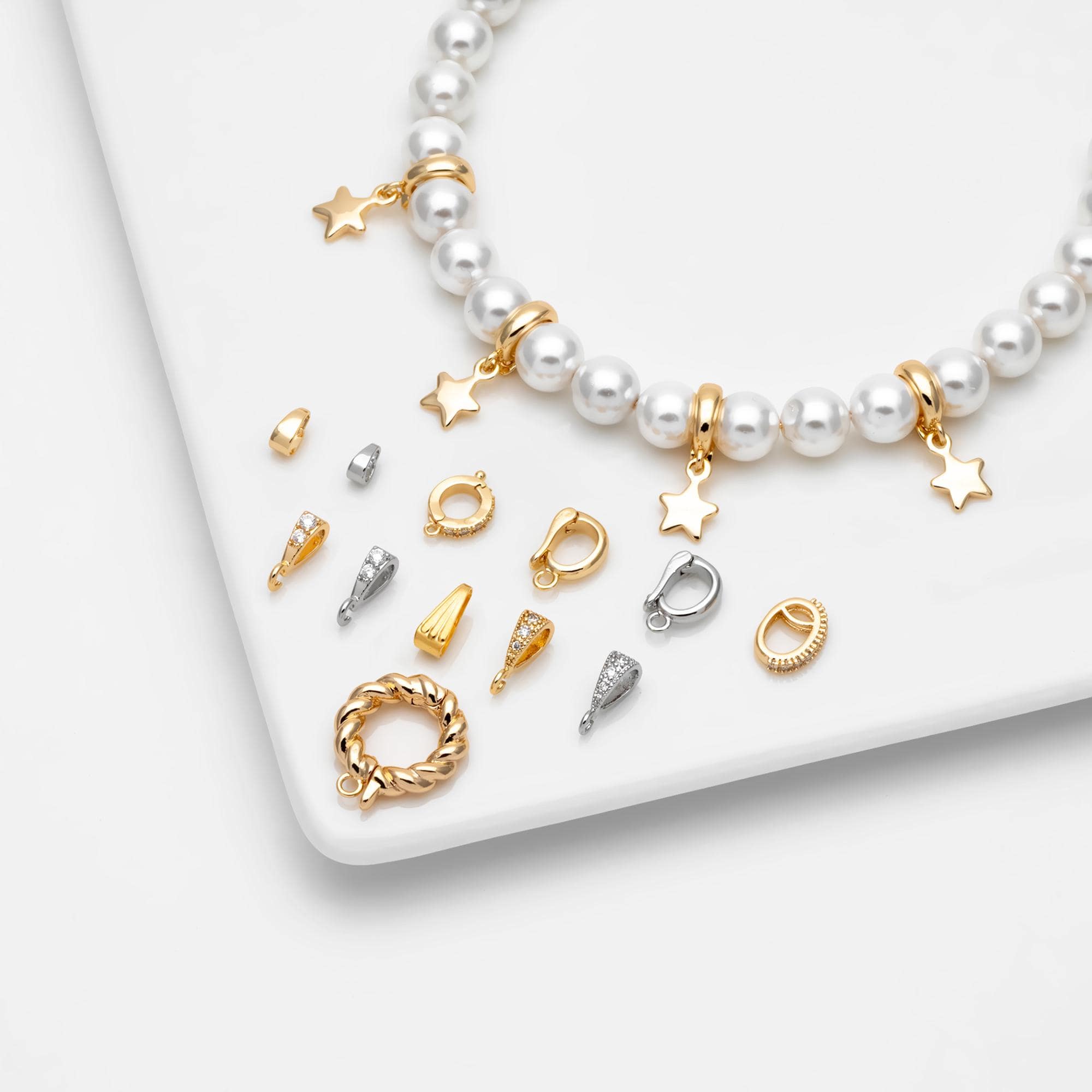 10pcs Gold/ Silver Tone Bail Connector, Gold/ Rhodium Plated Bails, Small Bail, Jewelry Bail, Pendant Bails, Metal Bails (GB-1468)