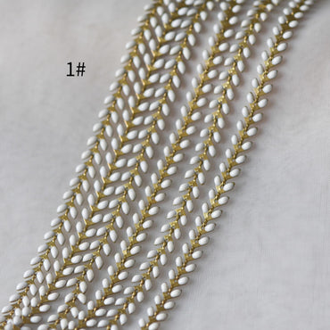 Mint Green Enamel Brass Arrow Chain 6mm, Flat Chevron Chain, Herringbone Fish bone Designer Chain (#LK-048)/ 1 Meter=3.3ft
