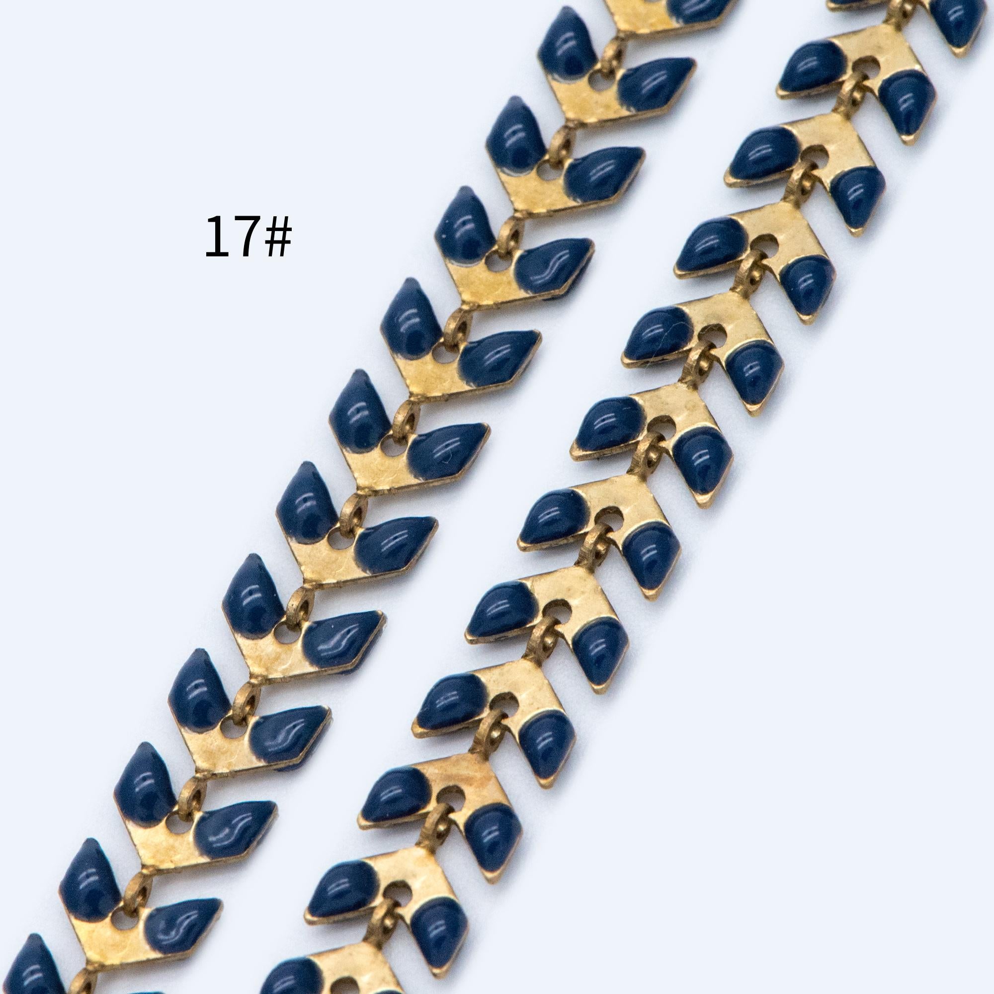 Mint Green Enamel Brass Arrow Chain 6mm, Flat Chevron Chain, Herringbone Fish bone Designer Chain (#LK-048)/ 1 Meter=3.3ft