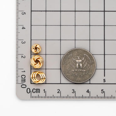 10pcs Gold Knot Spacer Beads , Gold plated Brass, Jewelry Making Supplies Wholesale (GB-3715)