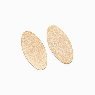10pcs Gold Oval Disc Pendants 31mm, Gold plated Brass Geometric Disk Charms (GB-265-F)