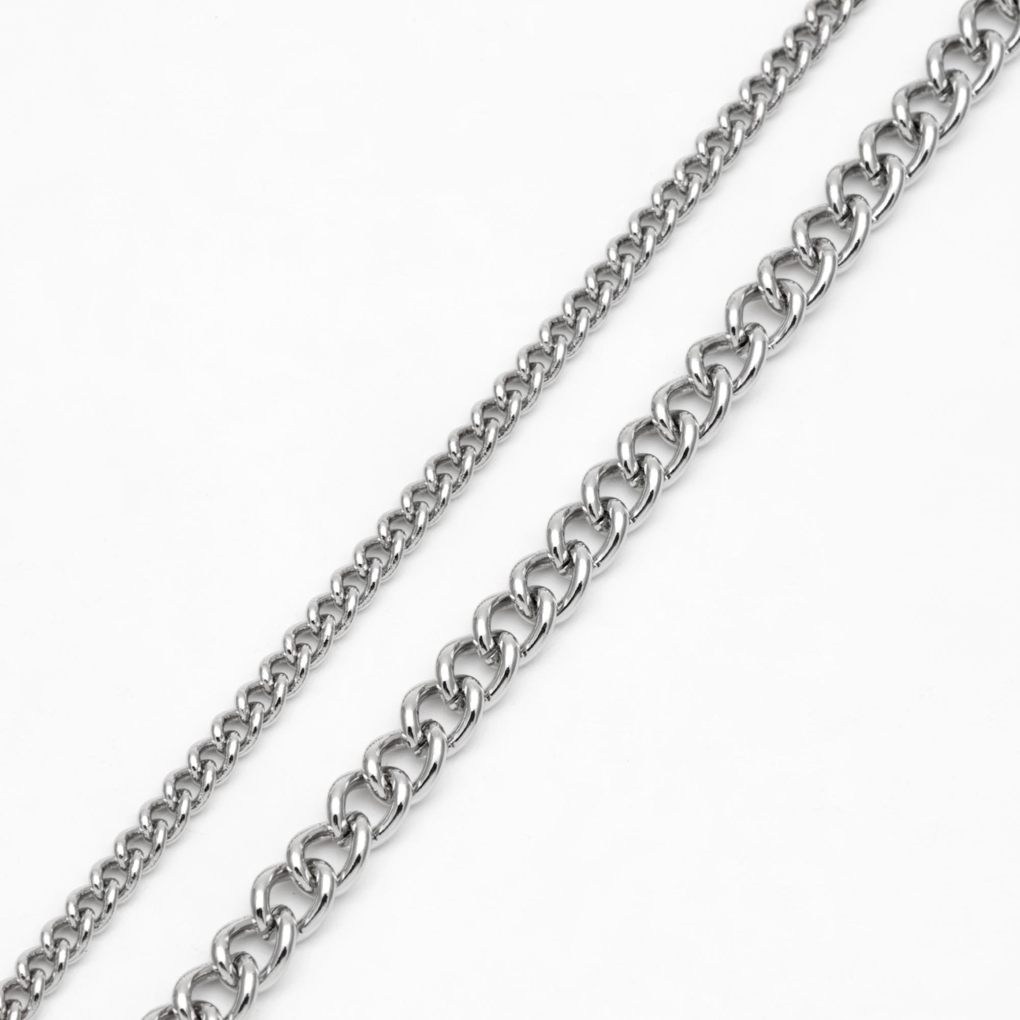 Gold/ Silver Tone Curb Chains 1.3/ 1.6/ 2.5/ 4mm, 18K Gold/ Rhodium plated Brass (#LK-249)/ 1 Meter=3.3 ft