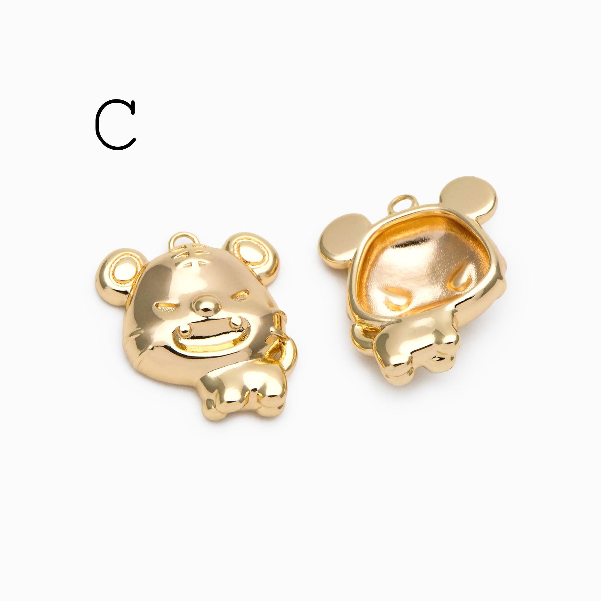 4pcs Gold giraffe / Tiger / Dinosaur Pendant, Jewelry Making, Diy Material, Jewelry Supplies (GB-4086)