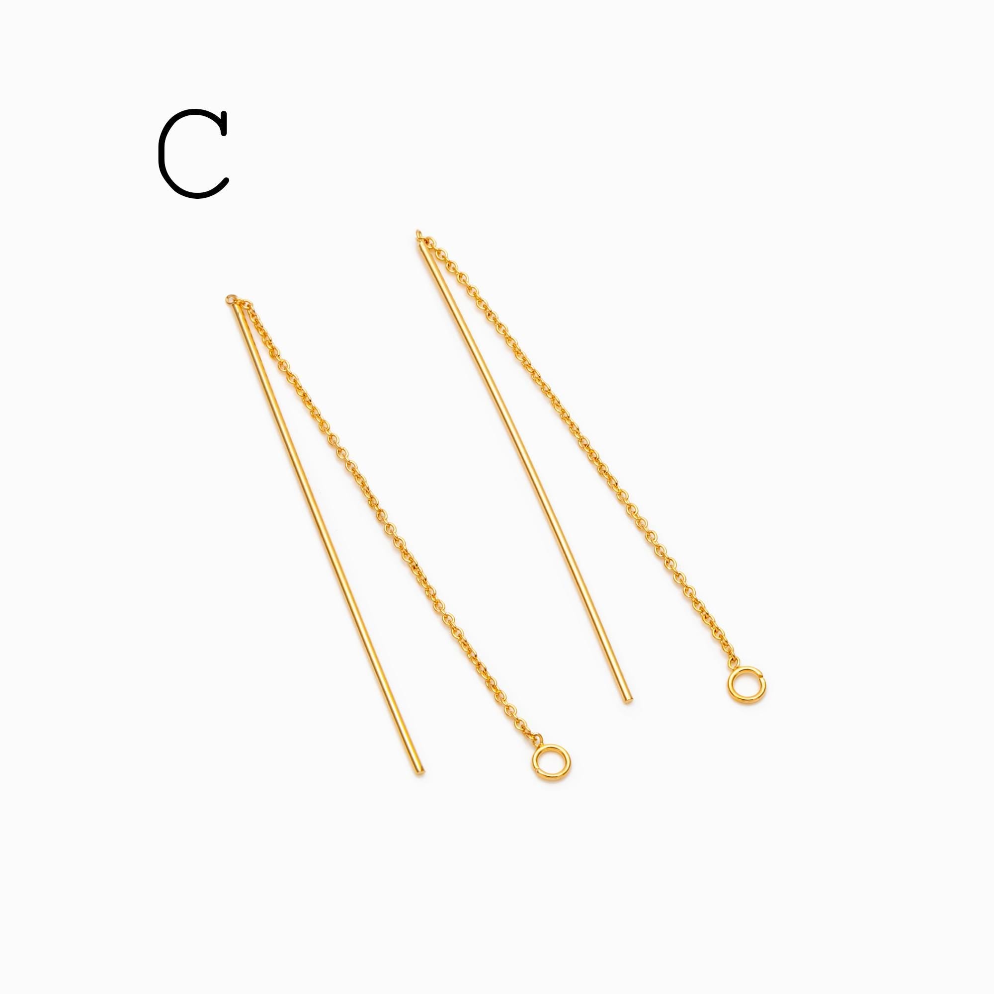 10pcs Ear Threader Findings for Handmade Jewelry, Craft Supplies (GB-1299)