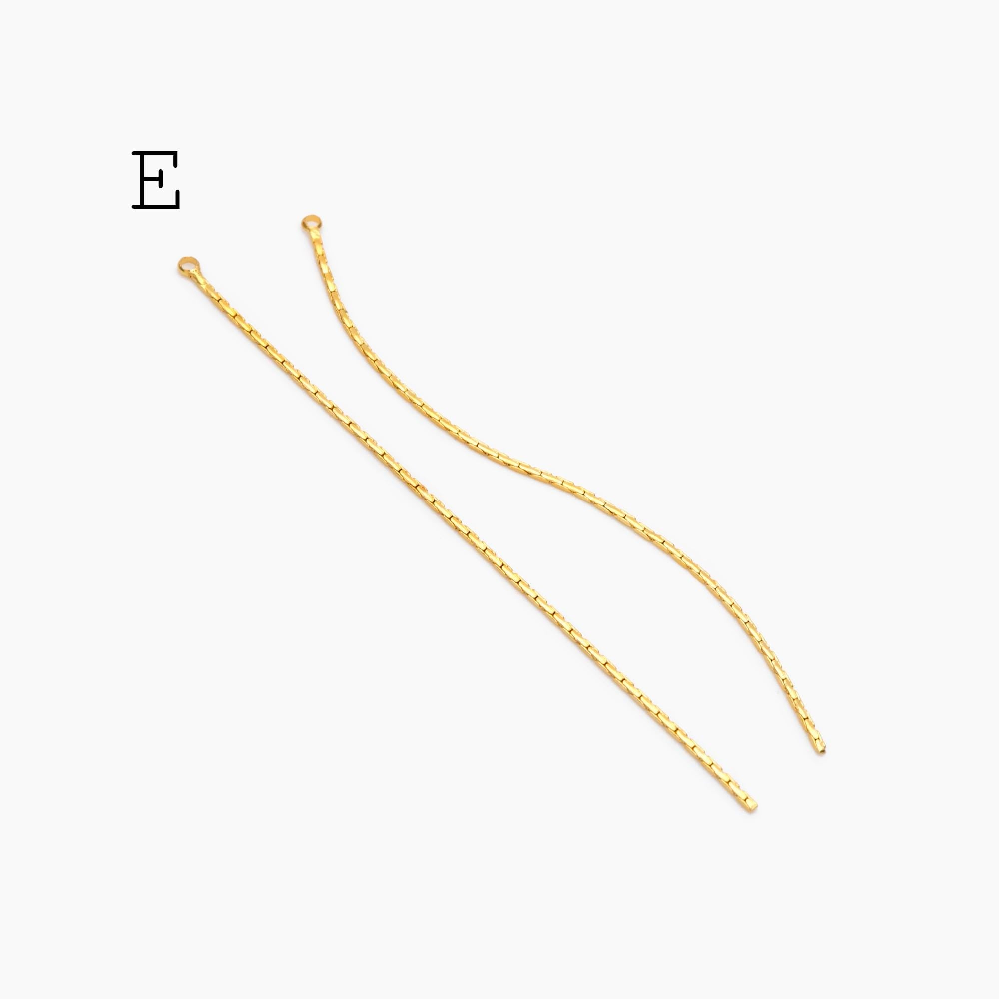 4pcs Chain Tassel Charms, Gold/ Rhodium plated Brass, Tassel Earring Components (GB-3523)