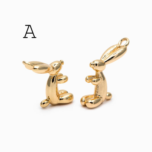 10pcs Gold Balloon Animal Charm, Jewelry Making, Diy Material, Jewelry Supplies (GB-2034)