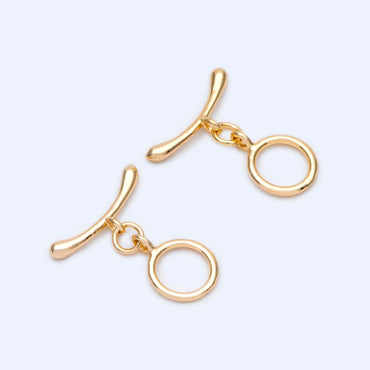 10pcs Gold Plated Toggle Clasps, Jewelry Closures Supplies (GB-1207)