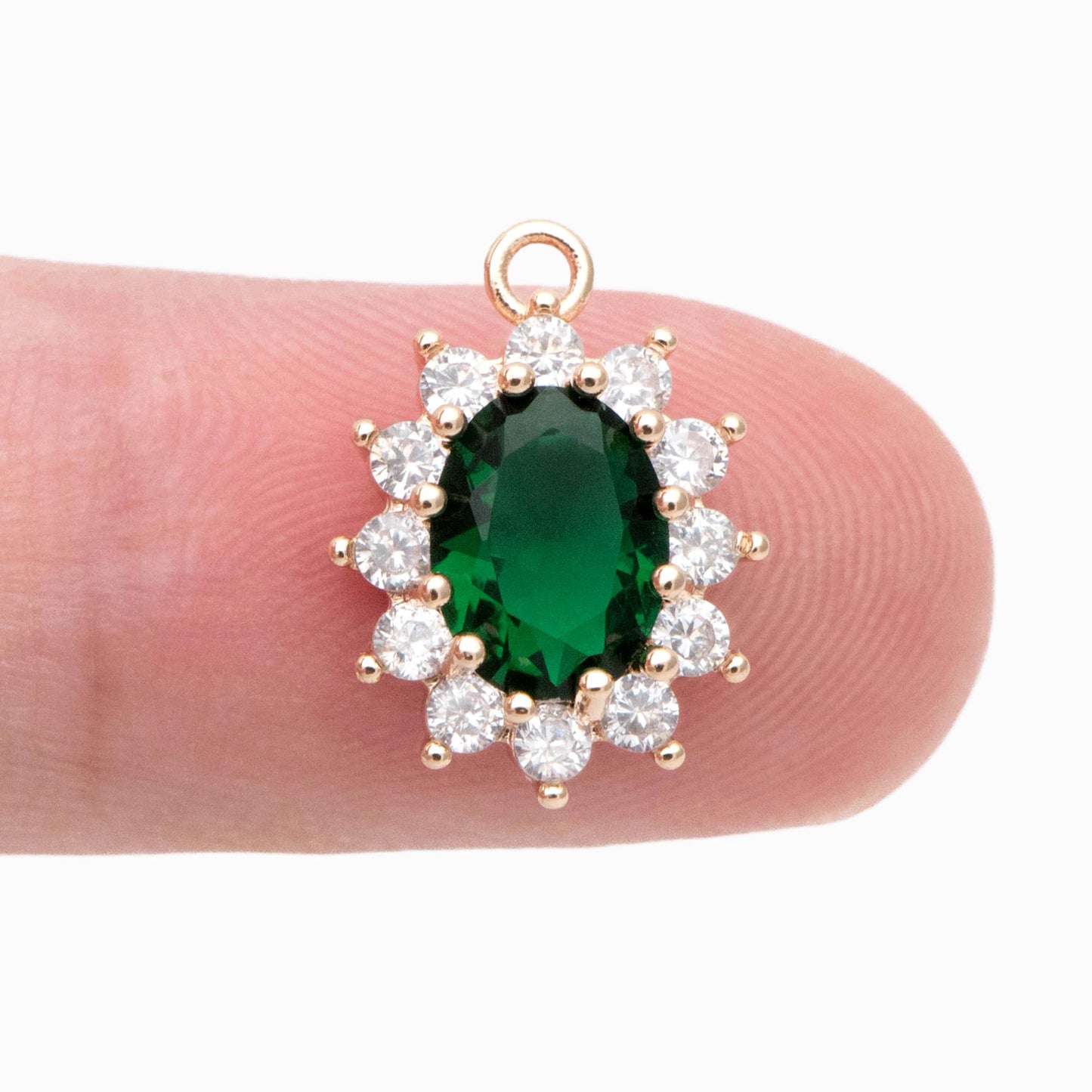 4pcs CZ Pave Gold Earring Charm, Cubic Drop Pendant, Cubic Charm, Bridal Earring, Wedding Jewelry, Wedding Earrings Charm (GB-2994)