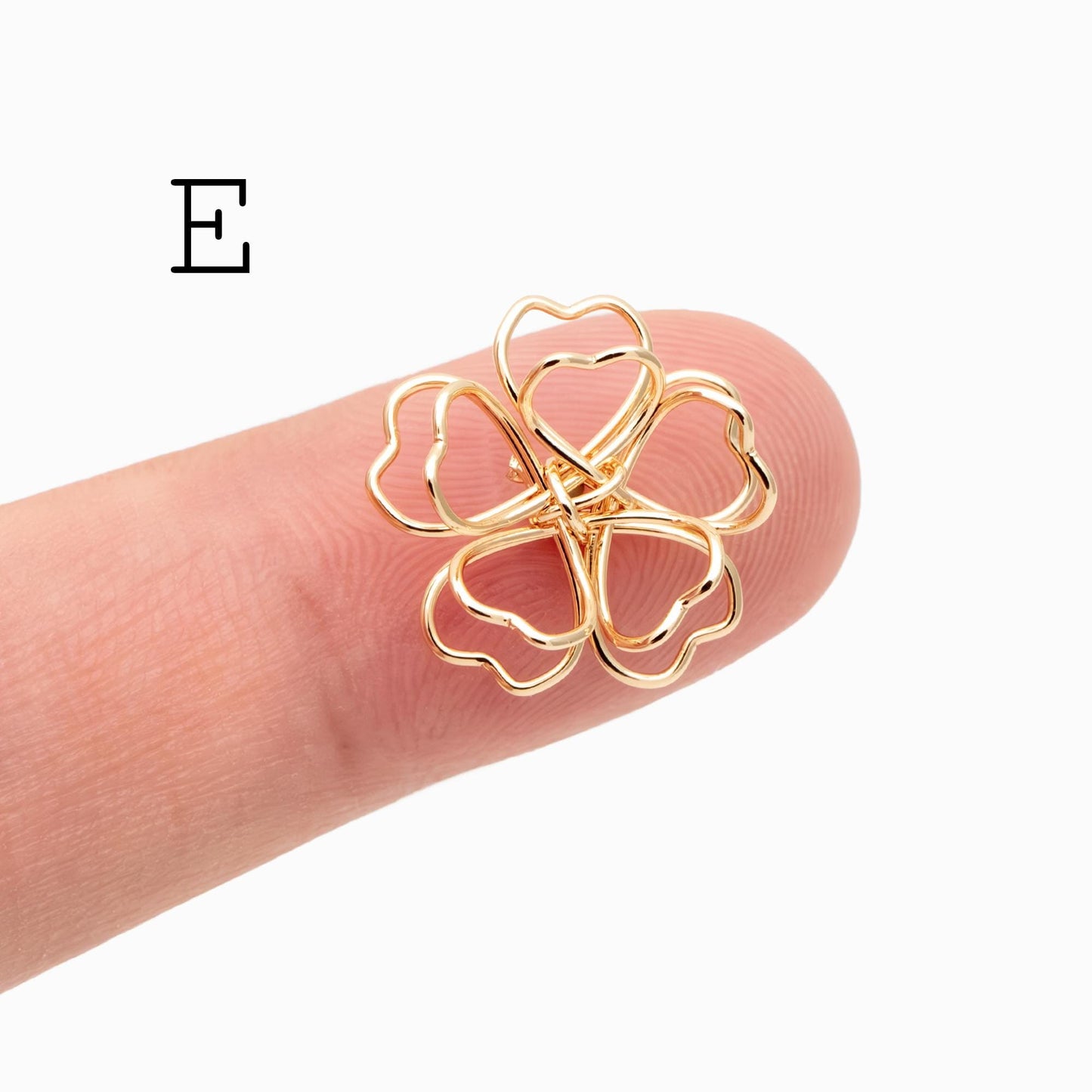 10pcs Gold/ Silver Tone Iron Wire Flowers, Gold/ Rhodium plated Iron, Hand-Wired Floral Charm Pendant Connectors (GB-720)