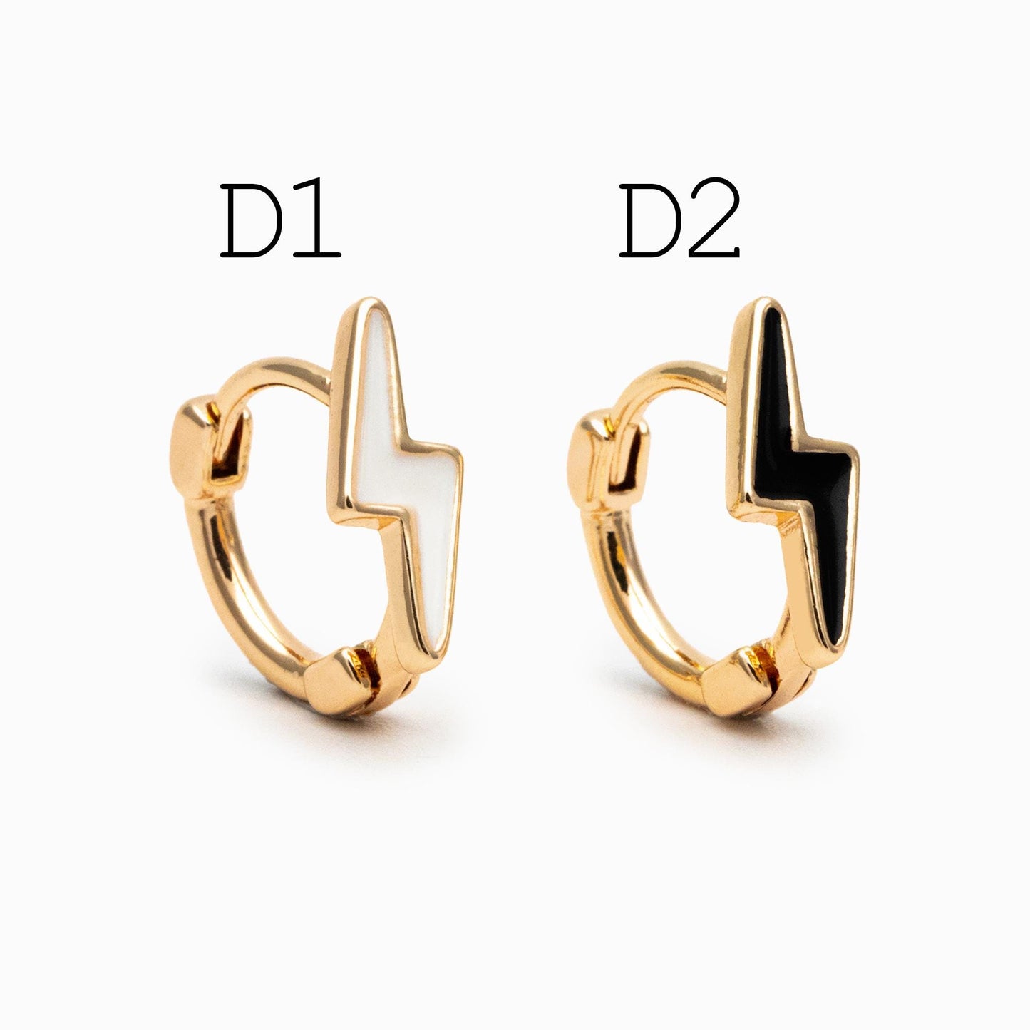 4pcs Gold Enamel Hoop Earrings, 18K Gold plated Brass, Minimalist Huggie Earrings (GB-3843)