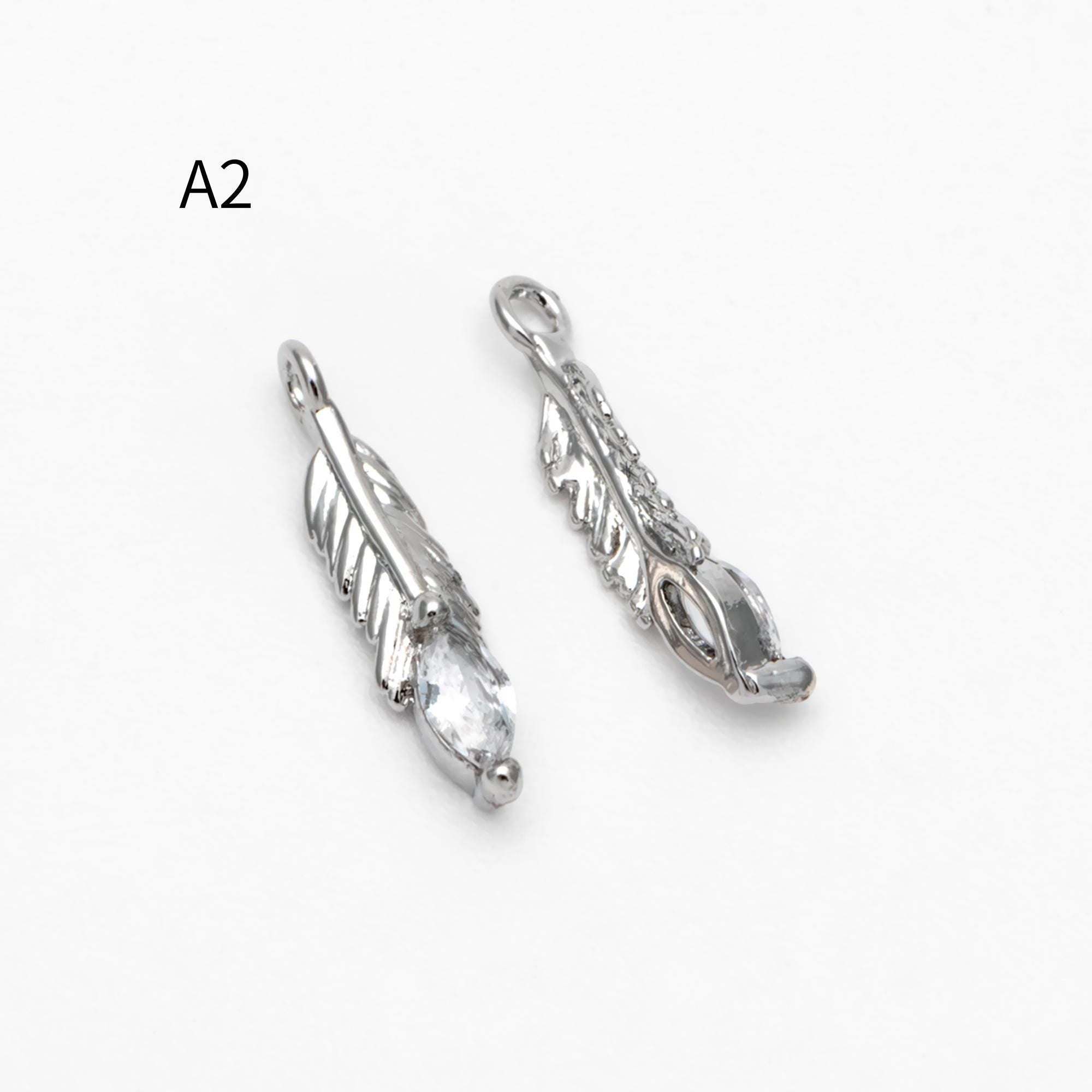 4pcs Gold/ Silver Tone Wing Charms , Real 18K Gold/ Rhodium plated Brass Wing Pendants , Color Not Easily Tarnish (GB-383)