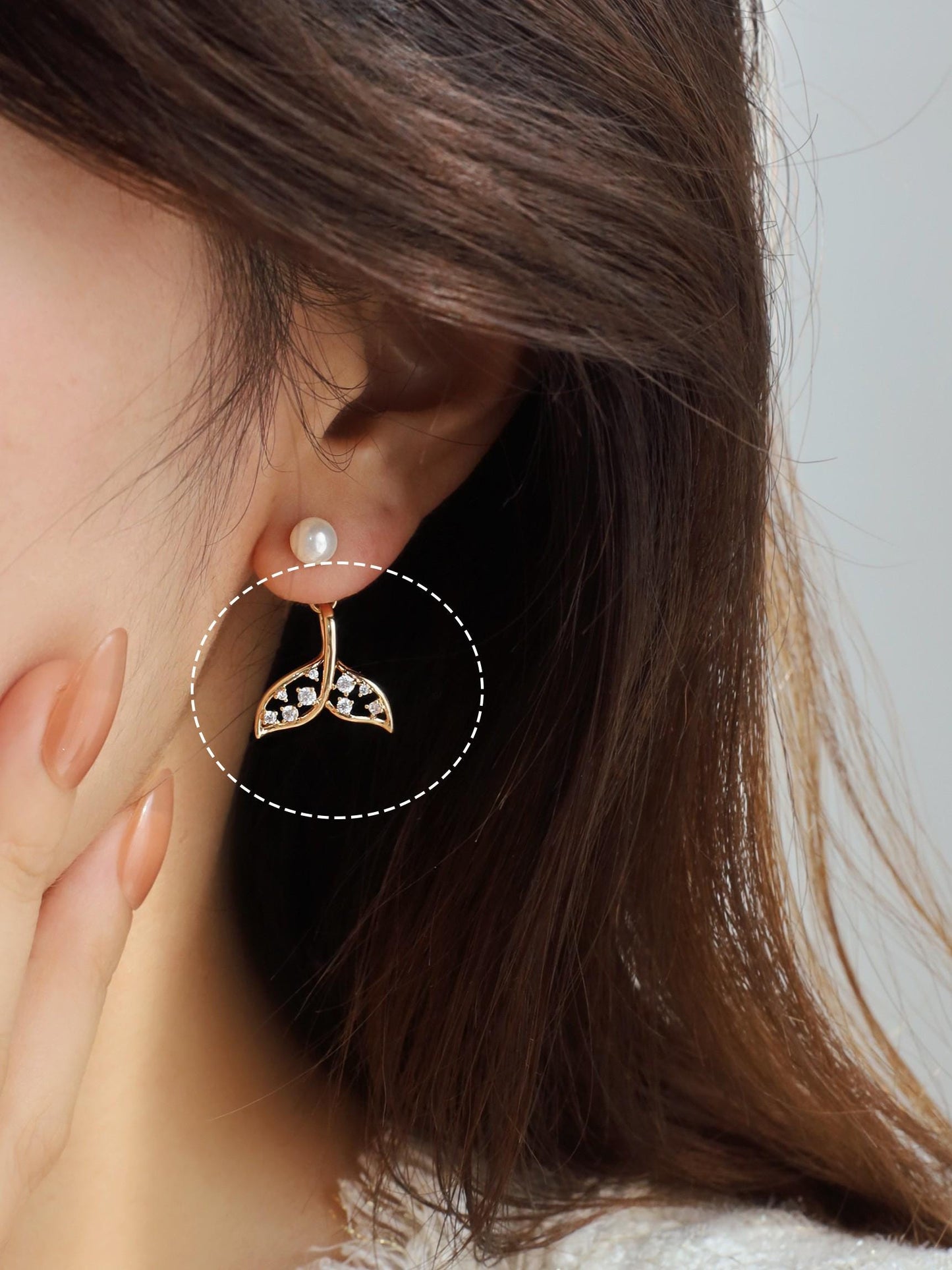 4pcs Gold Whale Tail Charms , Real Gold plated Brass, Mermaid Tail Pendants (GB-1156)