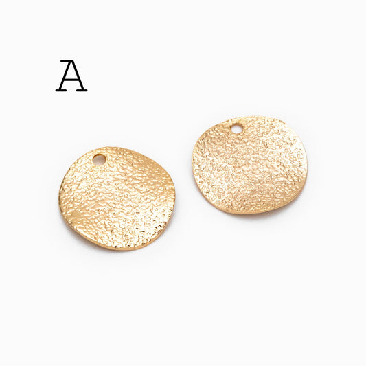 10pcs Gold Geometric Charms, Gold plated Brass Rustic Pendants, Lead Nickel Free (GB-265)