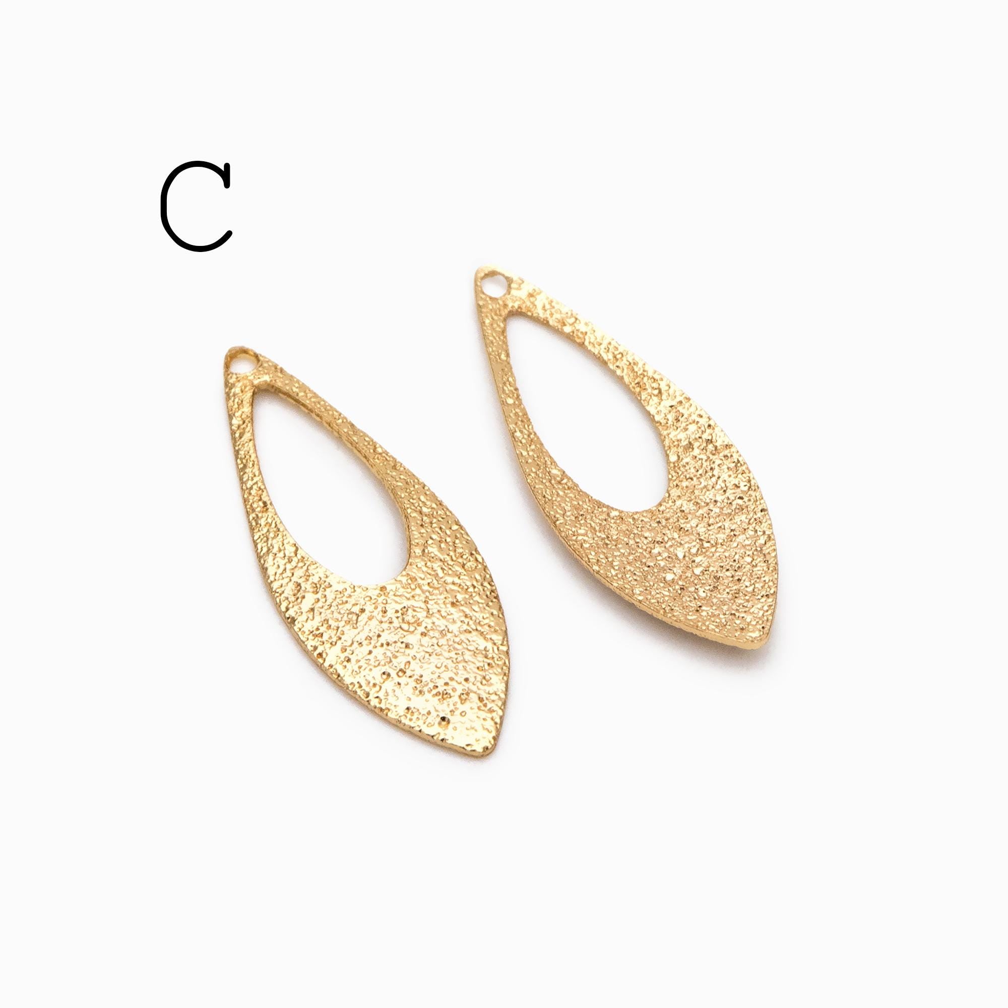 10pcs Gold Geometric Charms, Gold plated Brass Rustic Pendants, Lead Nickel Free (GB-265)