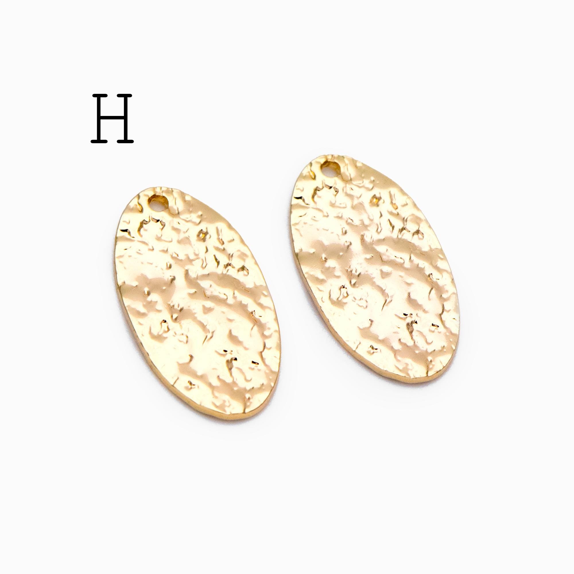 10pcs Gold/ Silver Tone Hammered Charm Connectors, Gold/ Rhodium plated Brass, Rustic Geometric Pendents (GB-1422)