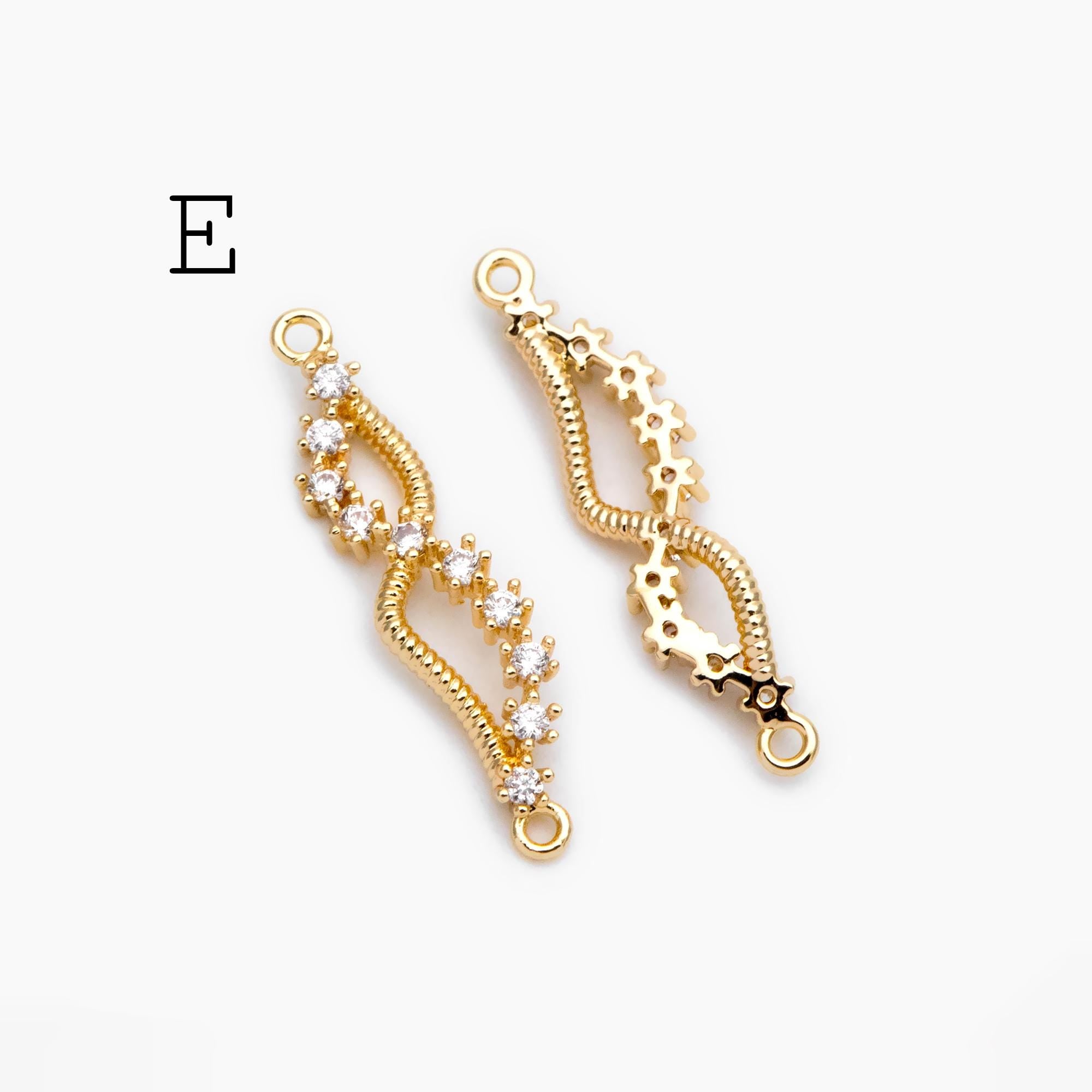 4pcs Gold Chain Connector Links, Bracelet Connector, Earring Findings, Jewelry Making, Diy Material, Jewelry Supplies (GB-2197)