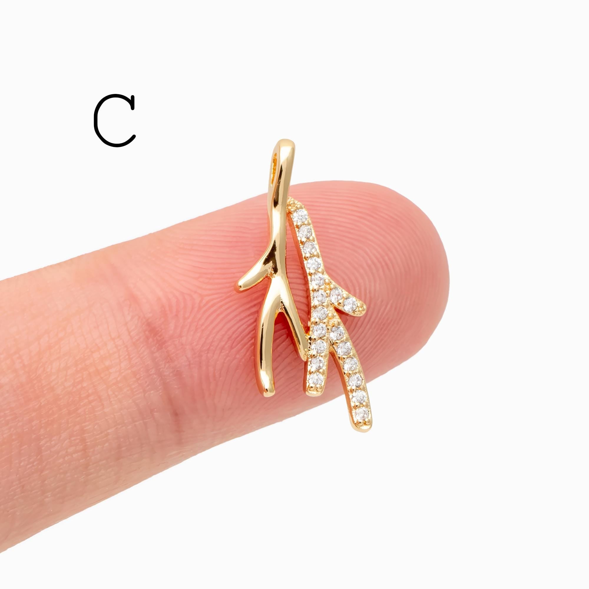 4pcs Gold Elk Deer Horn Charms, Jewelry Making, Diy Material, Jewelry Supplies (GB-2517)