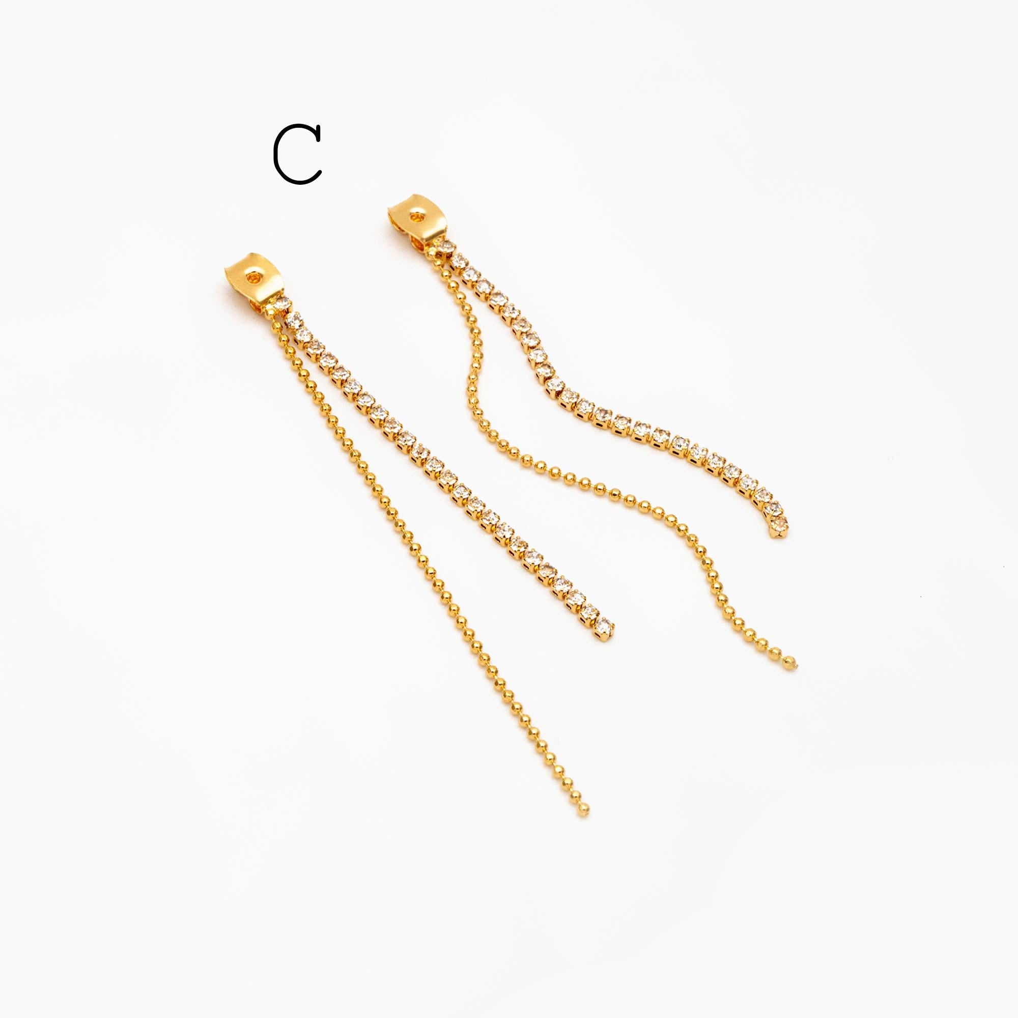 10pcs Trendy Tassel Ear Nuts, Tassel Ear Back Stoppers (GB-245)