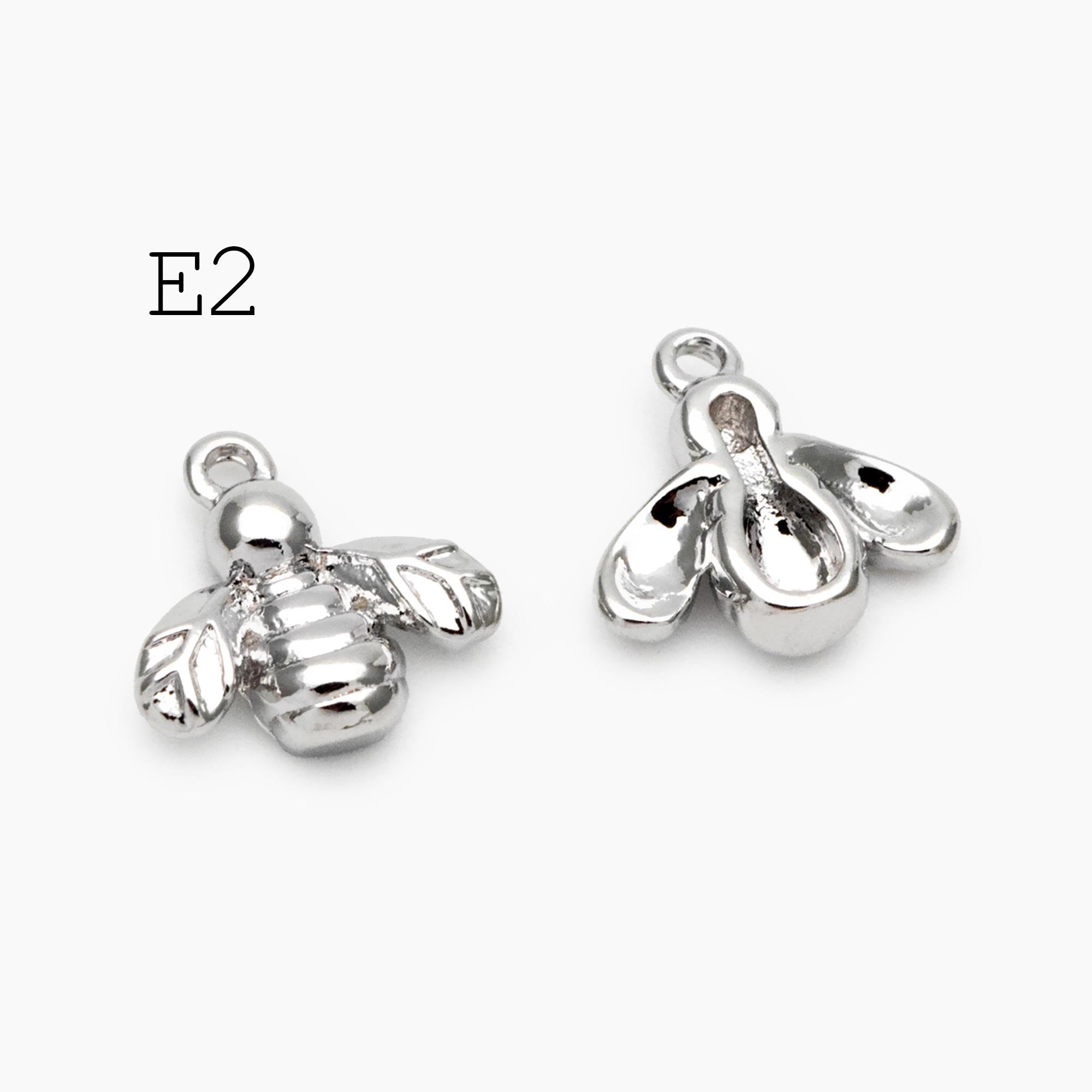 10pcs Gold/ Silver Bee Charm Jewelry Making, Insect Theme Supplies (GB-3093)