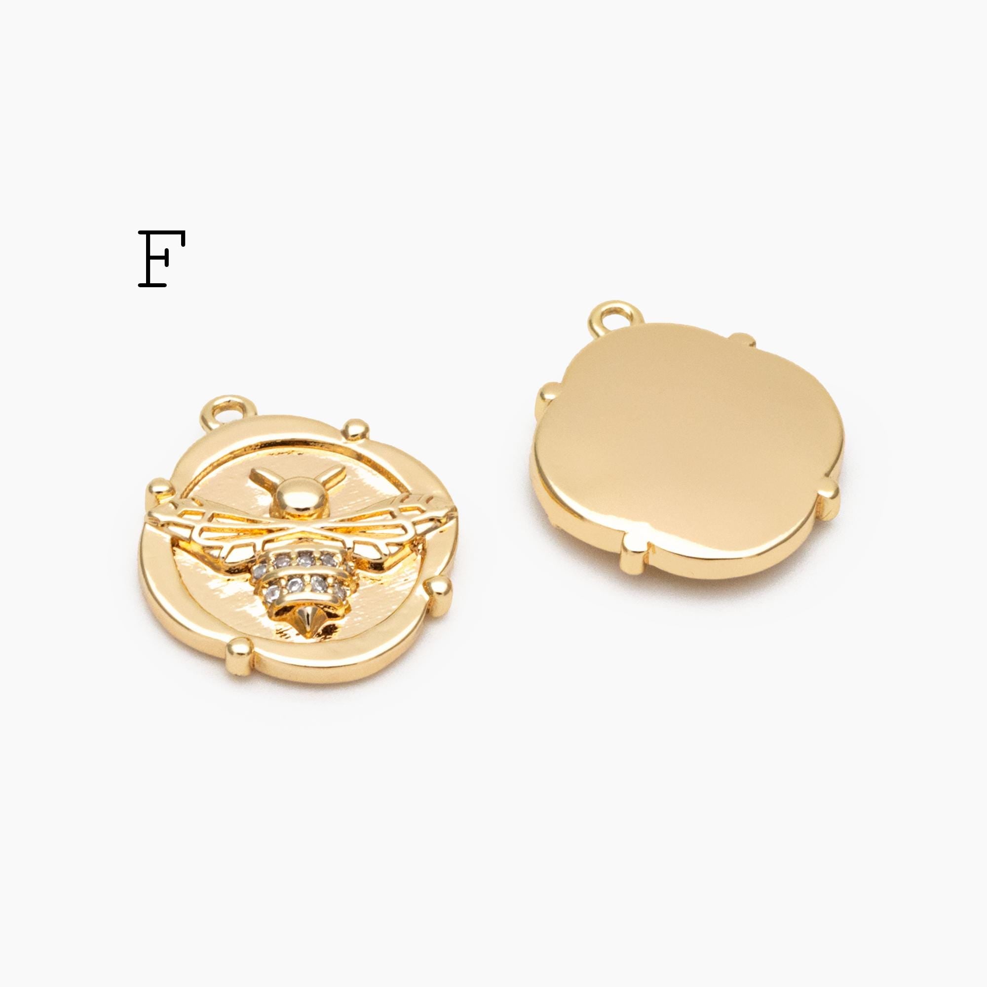 10pcs Gold/ Silver Bee Charm Jewelry Making, Insect Theme Supplies (GB-3093)