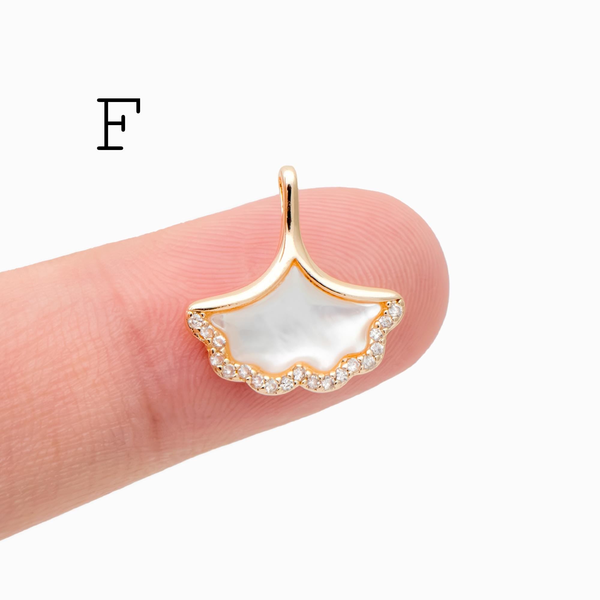 4pcs CZ Pave Flower Charms, 18K Real Gold/ Rhodium plated Brass, Flower Earring Pendants (GB-3579)