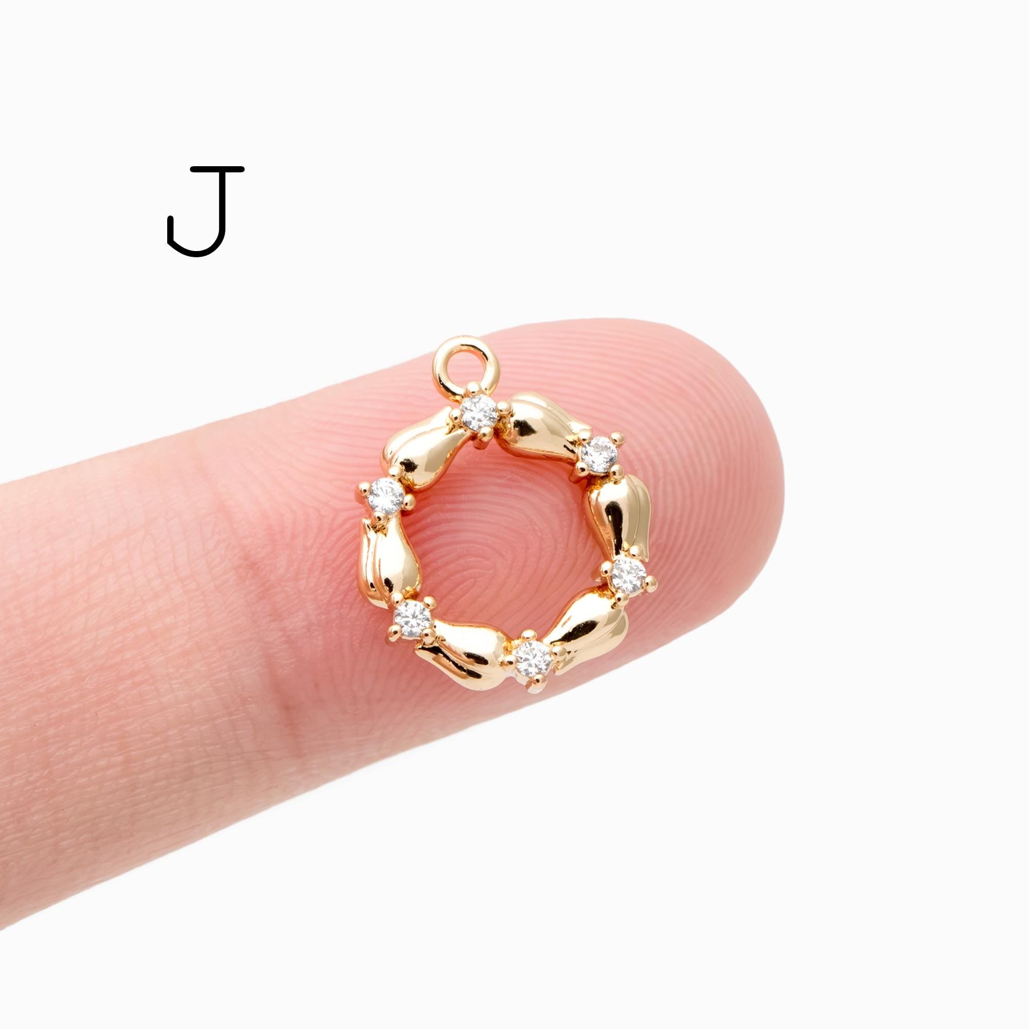 4pcs CZ Pave Gold/ Silver tone Flower Charm Pendants , Real Gold/ Rhodium plated Brass Earring charms, Color Not Easily Tarnish (GB-321)