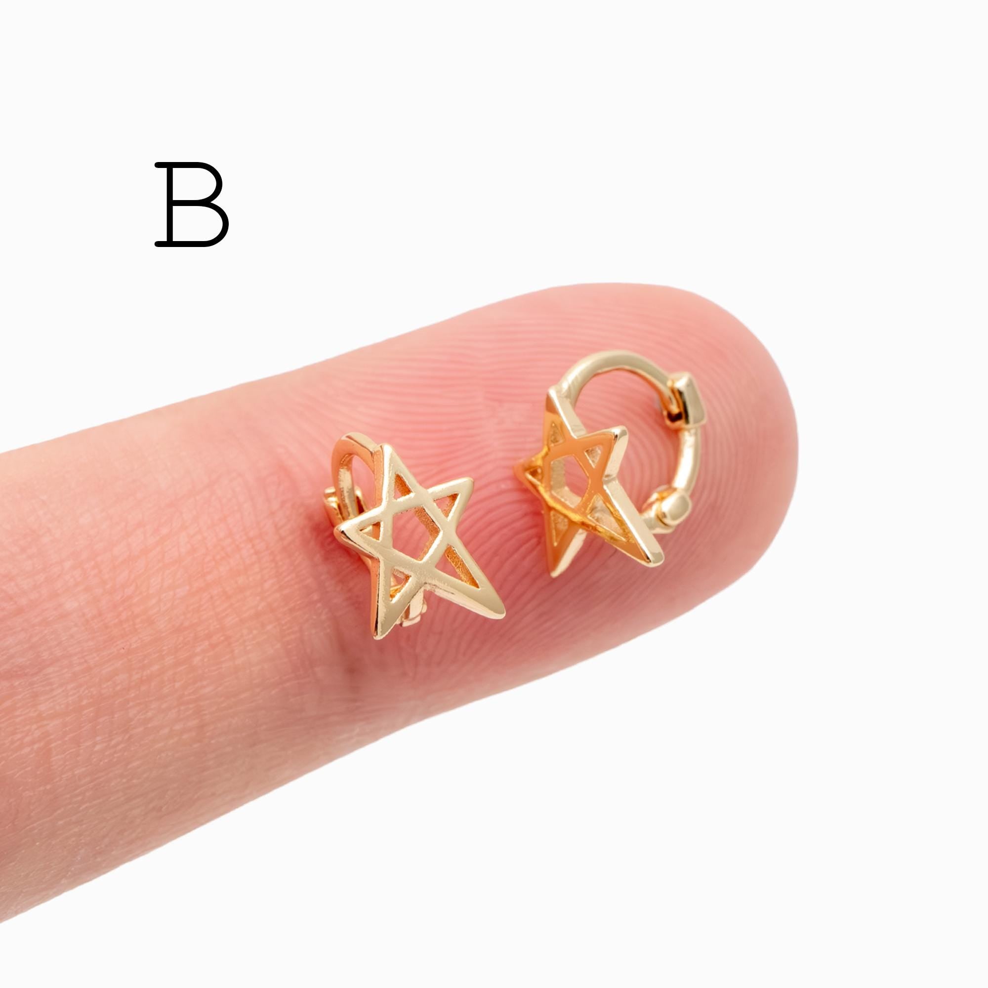 4pcs Gold Tiny Cartilage Hoop Earrings, Tragus Hoop, Rook Hoop, Helix Hoop, Cartilage Hoop, Cartilage Clicker Hoop (GB-3474)