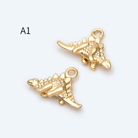 10pcs Gold/ Silver Tone Dinosaur Charm, Jewelry Making, Diy Material, Jewelry Supplies (GB-2650)