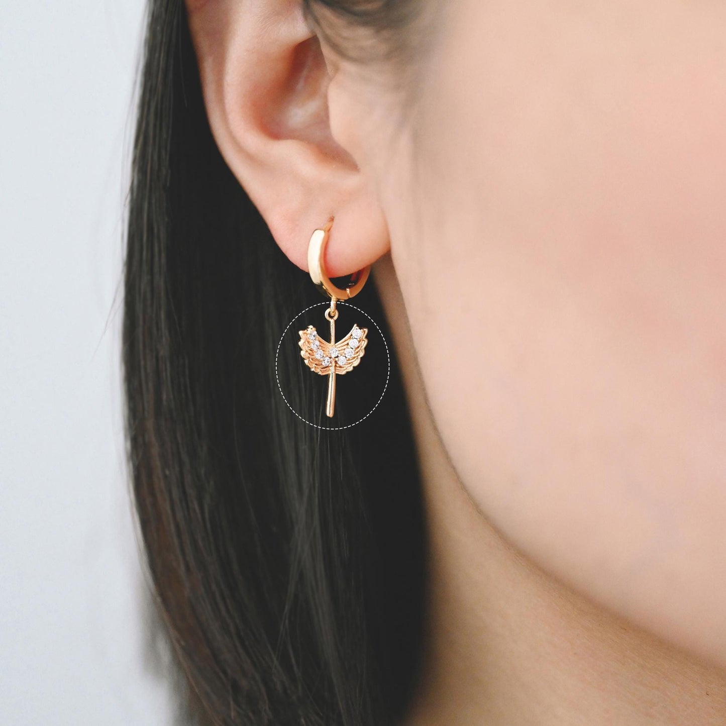 4pcs CZ Pave Gold/ Silver tone Angel Wing Charm, Wing Necklace Charm (GB-1810)