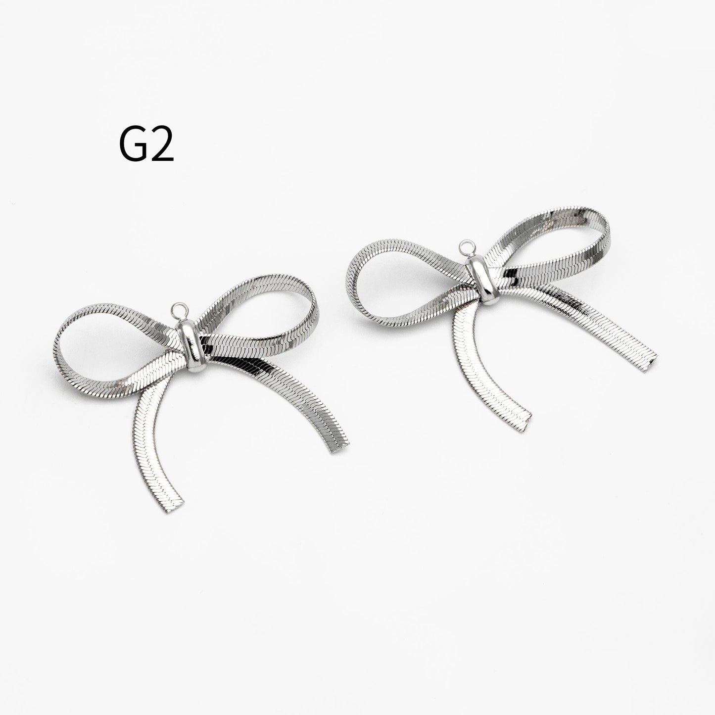 10pcs Gold/ Silver Bowknot Charms 18mm, Christmas Pendants, Bow Knot Pendant (#GB-2745)