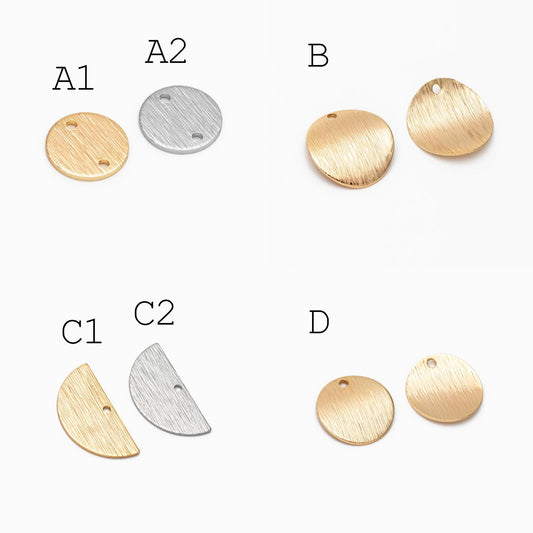 10pcs Gold/ Silver Brushed Geometric Charm Connectors, 18K Gold/ Rhodium Plated Brass Earring Findings (GB-3817)