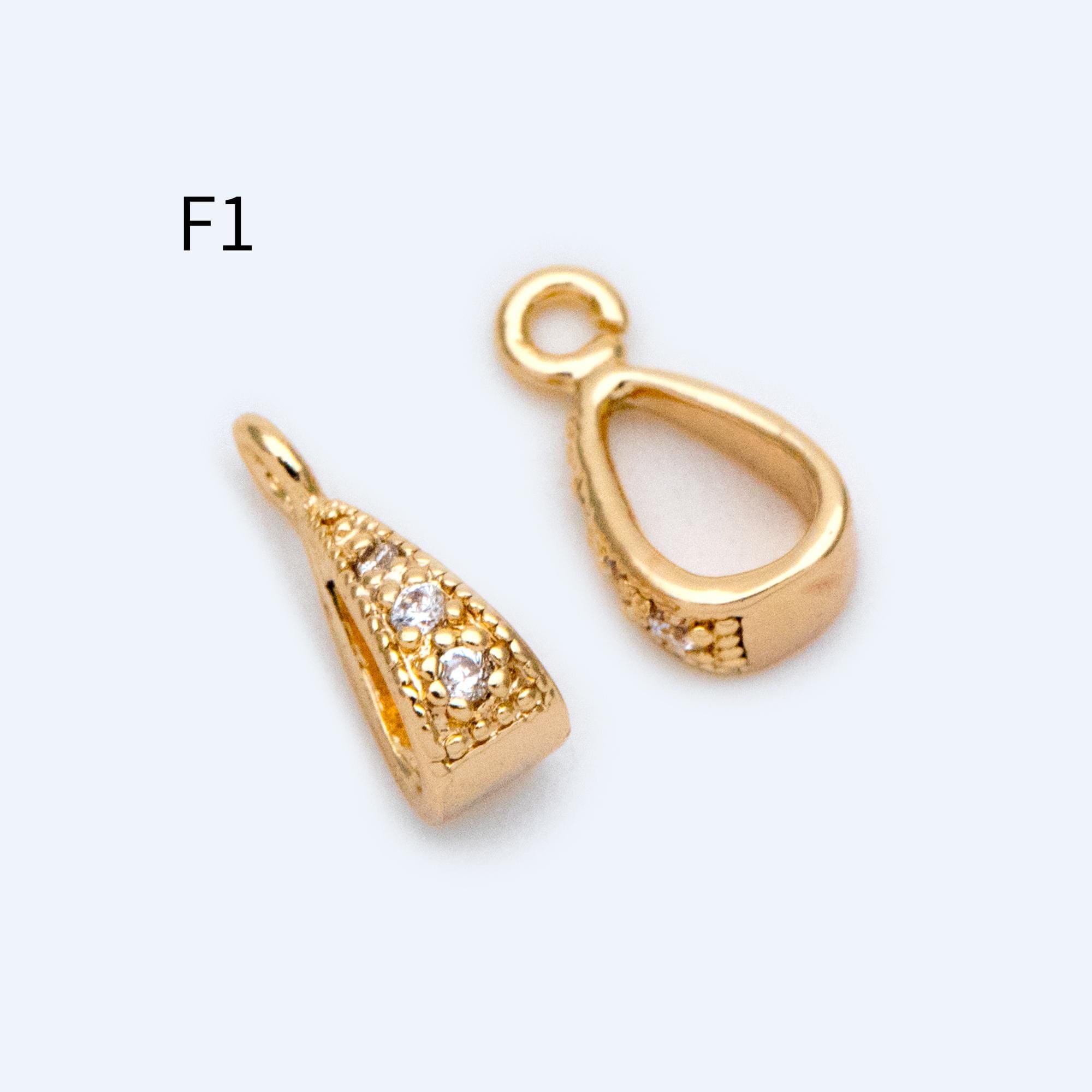 10pcs Gold/ Silver Tone Bail Connector, Gold/ Rhodium Plated Bails, Small Bail, Jewelry Bail, Pendant Bails, Metal Bails (GB-1468)