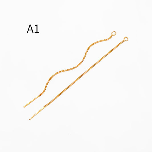 10pcs Gold/ Silver/ Rose Gold Ear Threader Earrings, Earwire Thread with Jump Ring, Color Not Easily Tarnish (GB-333)