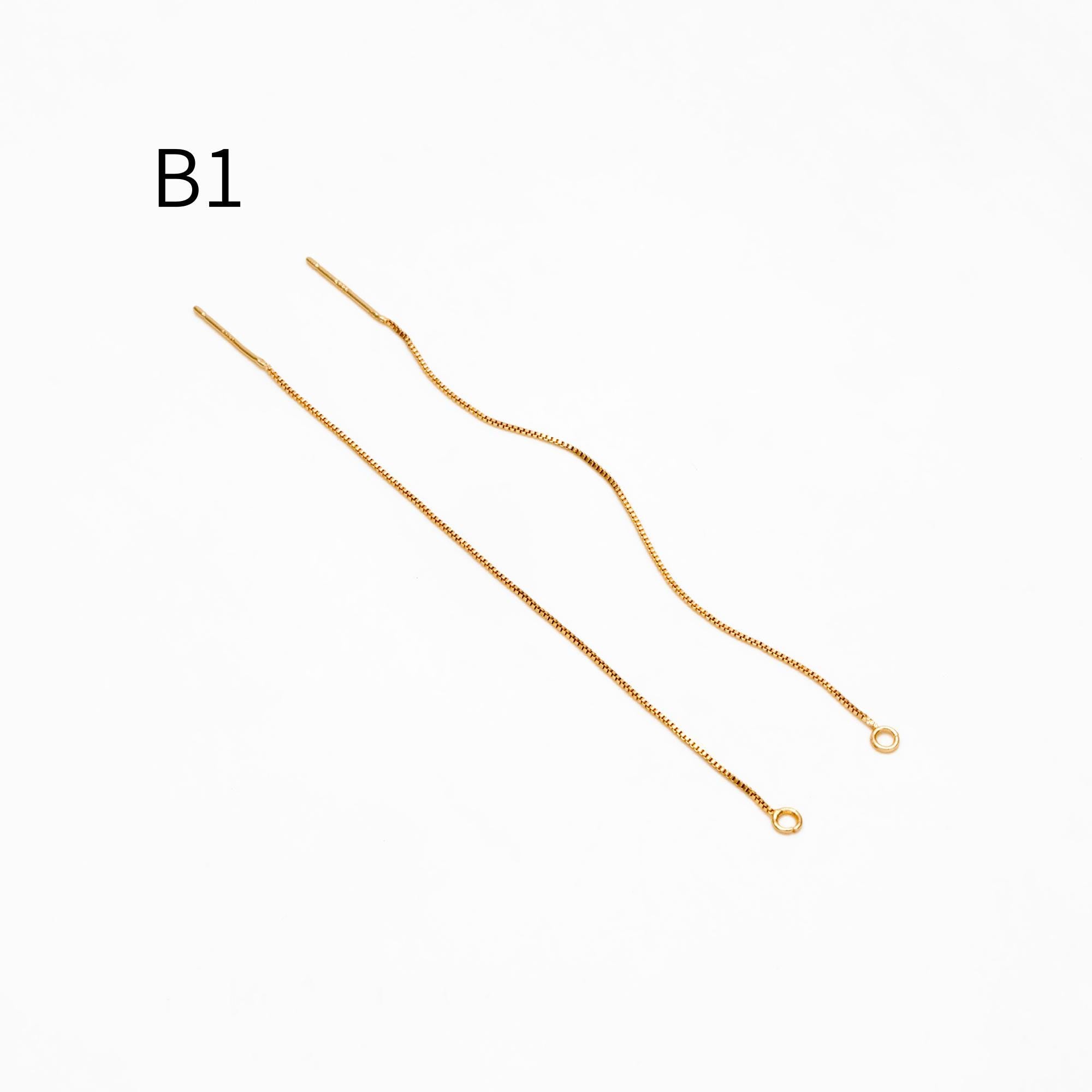 10pcs Gold/ Silver/ Rose Gold Ear Threader Earrings, Earwire Thread with Jump Ring, Color Not Easily Tarnish (GB-333)