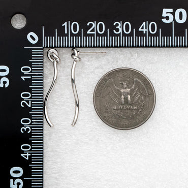 10pcs Silver Tone Knot Stud Earrings, Rhodium plated Brass, Minimalist Stud Earrings (GB-4693)