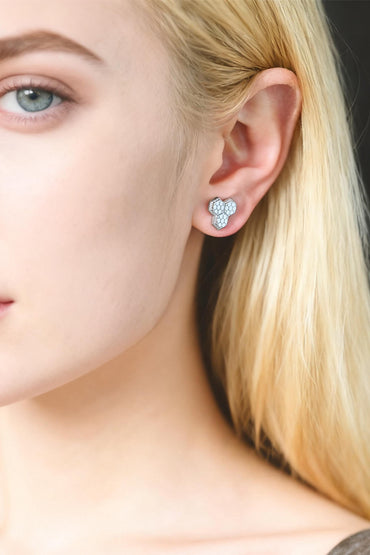 10pcs Gold/ Rhodium plated Geometric Earring: Oval/ Heart/ Honeycomb Stud Earrings (GB-4618)