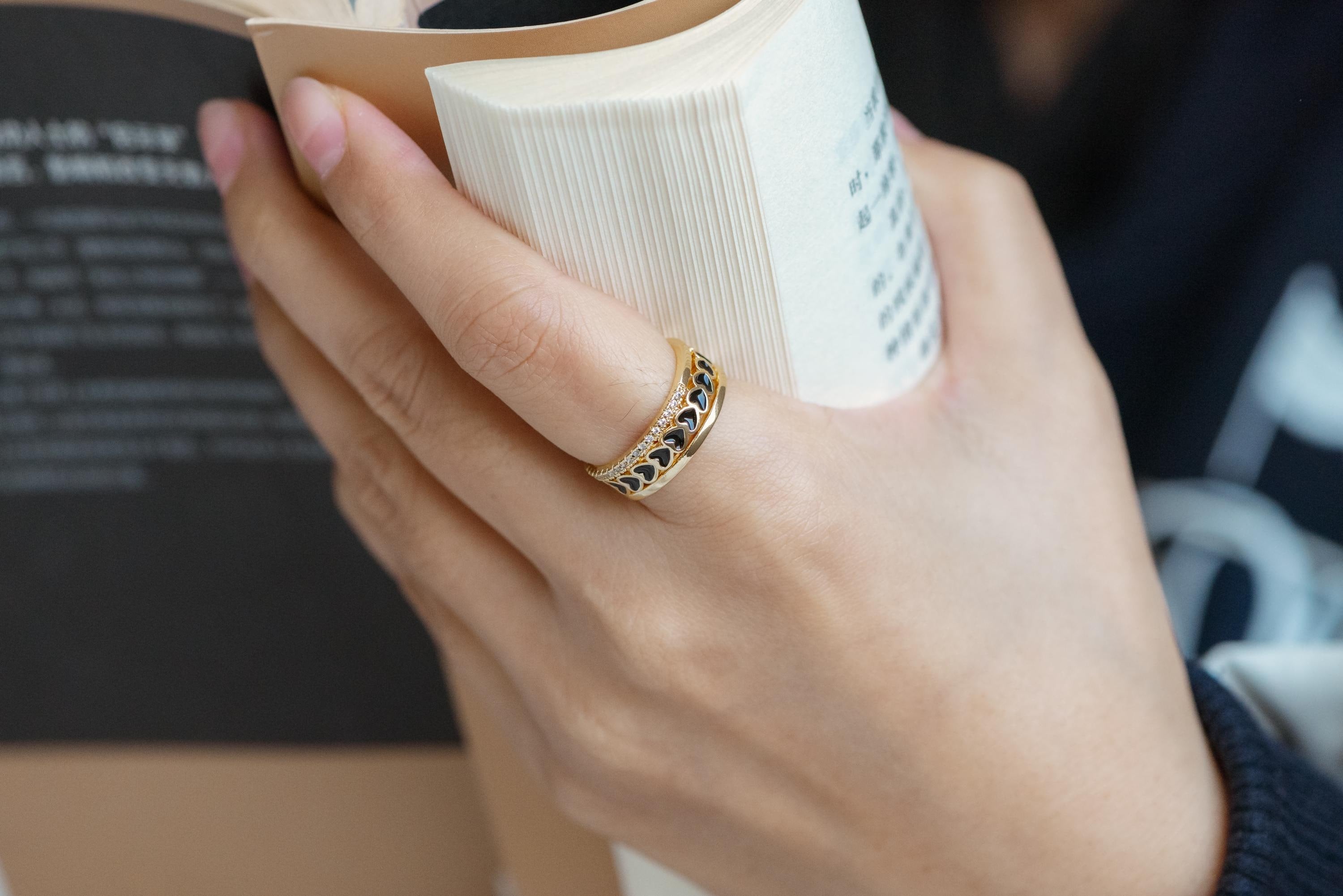 4pcs Gold Enamel Heart Ring, Everyday Ring, Modern Style Ring, Fashion Rings, Dainty Rings, Adjustable Ring (#JZ-059)