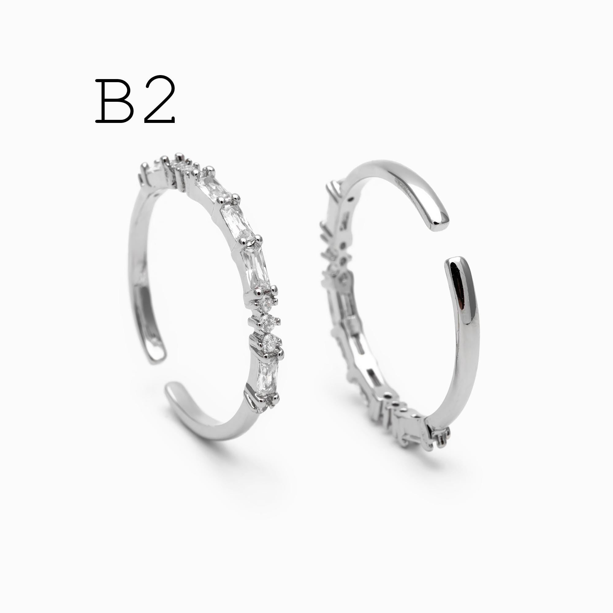 4pcs CZ Pave Finger Ring, Gold/ Rhodium plated Brass, Gift for Her, Stackable Ring, Minimalist Ring(#JZ-025)