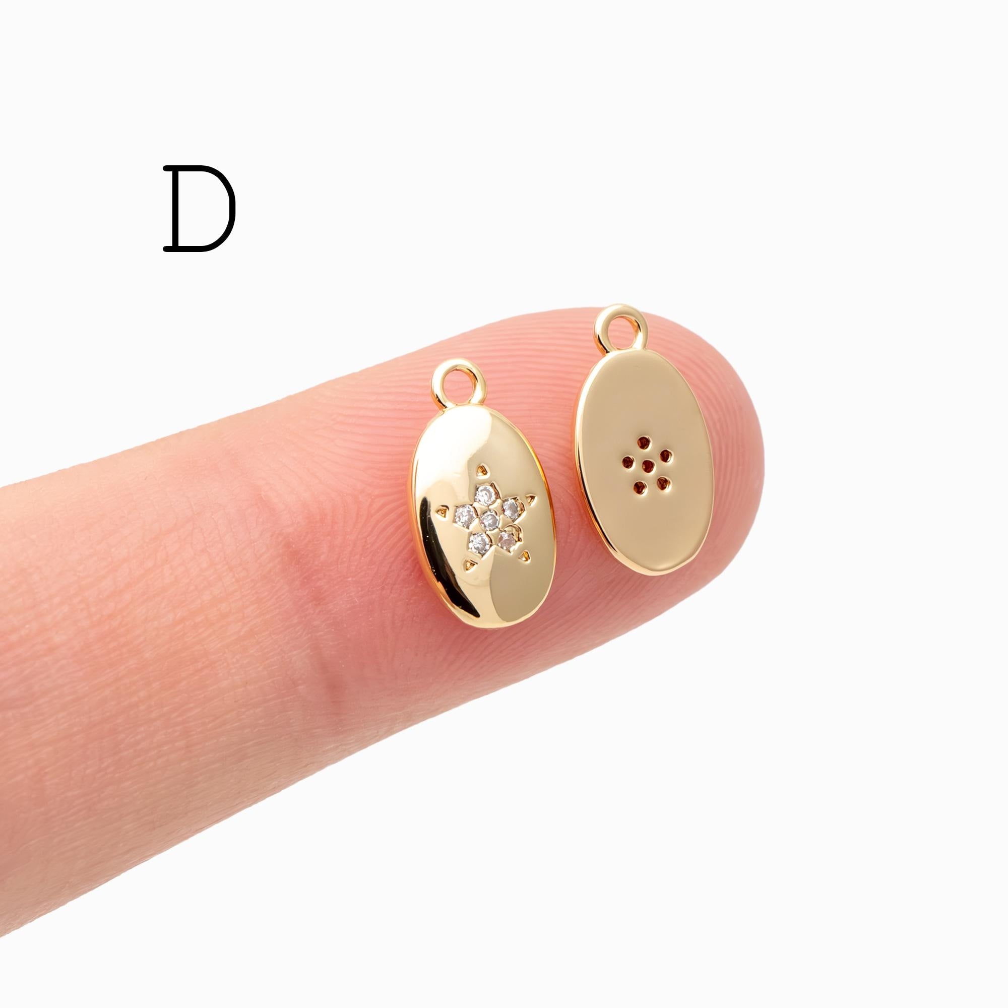 10pcs Gold/ Silver Tone Zircon Star Charms , Real Gold/ Rhodium plated Brass, Lead Nickel Free (GB-162)