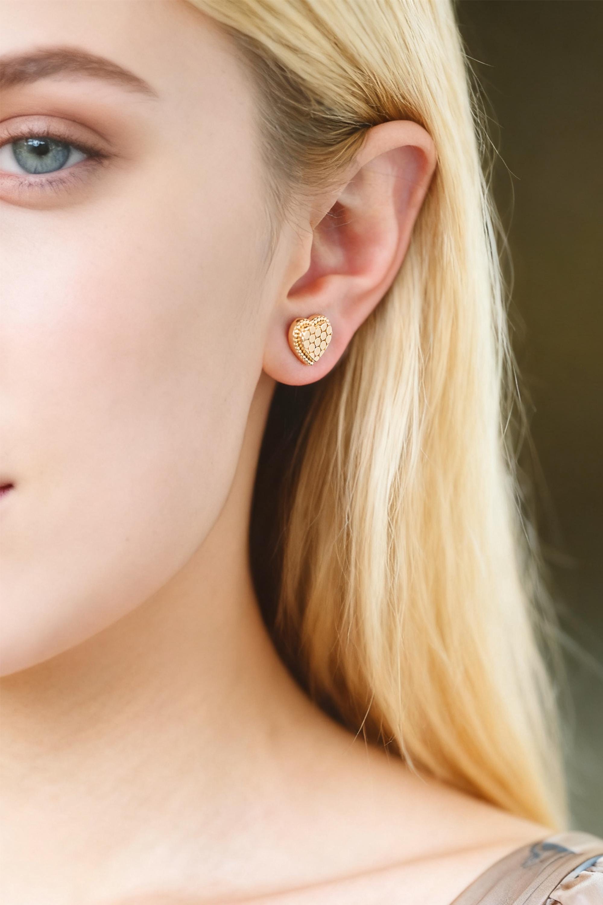 10pcs Gold/ Rhodium plated Geometric Earring: Oval/ Heart/ Honeycomb Stud Earrings (GB-4618)