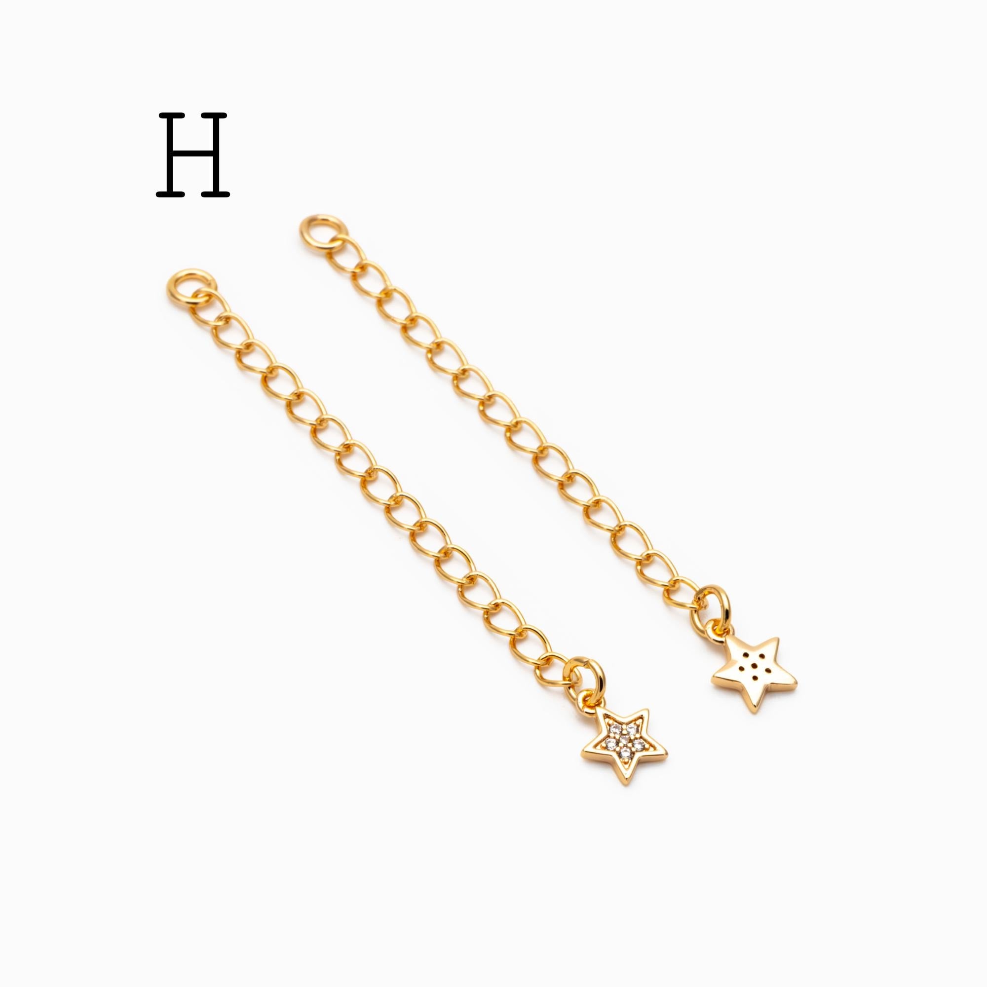 4pcs Gold/ Silver Tone Lobster Claw Clasps with Extender Chain , Gold/ Rhodium plated Brass, Necklace Bracelet Extension Chain (GB-4711)