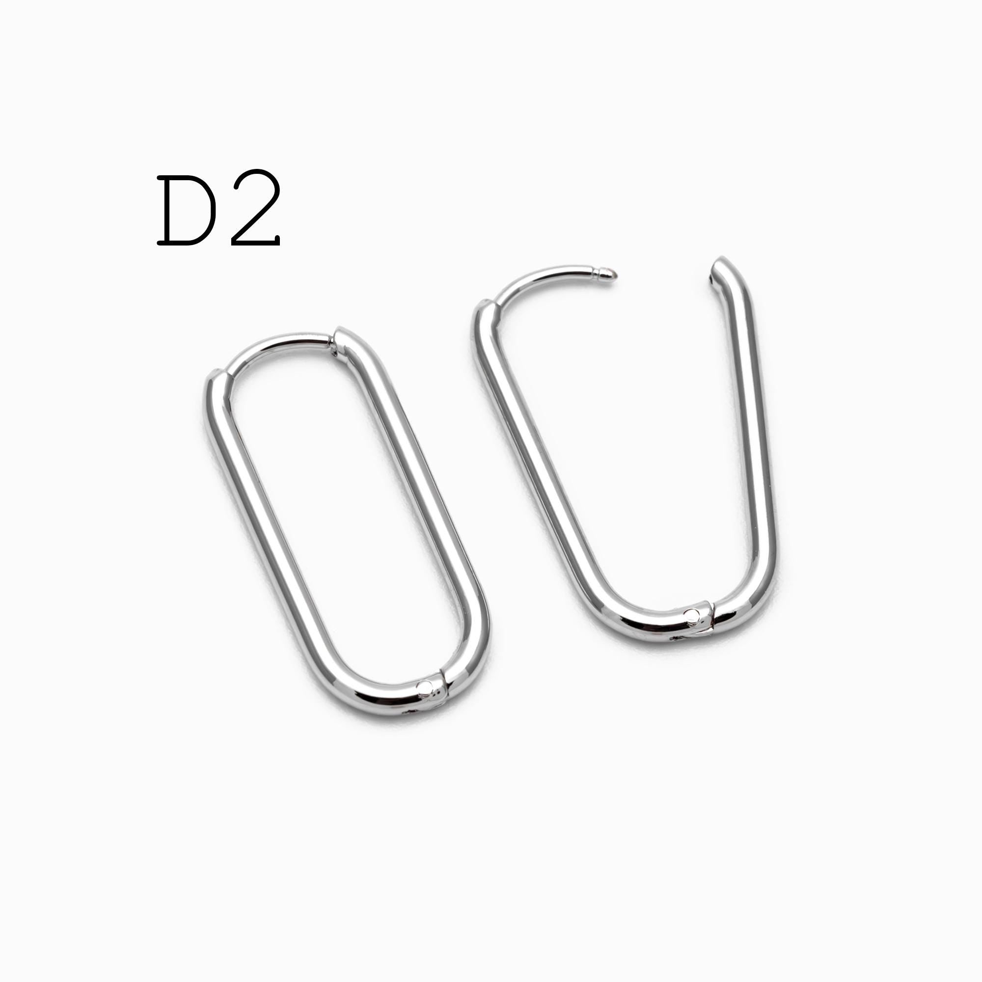 4pcs Gold/ Silver Dangle Minimalist Huggies Earring, Gold/ Rhodium plated Stainless Steel, Gold Huggie Earrings Supply (GB-2388)