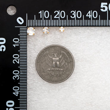 10pcs Micro Pave CZ Round Ear Posts, Real Gold Plated Brass Geometric Earring Studs (#GB-4699)