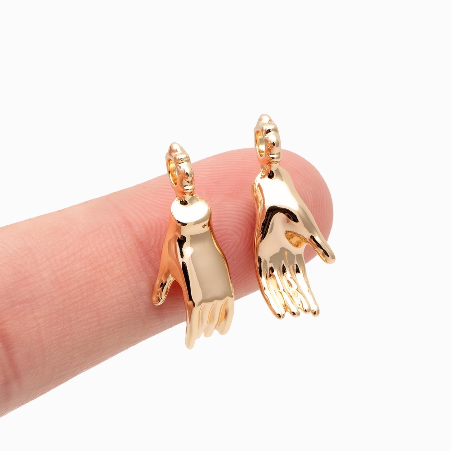 10pcs Gold Hand Charm, Gold/ Rhodium plated Brass, Jewelry Making, Diy Material, Jewelry Supplies (GB-4721)