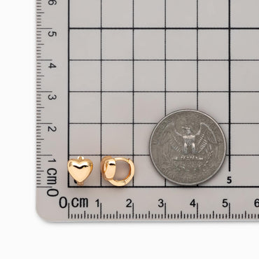 10pcs Gold Heart Hoop Earrings, 18K Gold plated Brass, Huggie Earrings, Minimalist Earring, Small Gold Hoops Earring (GB-4714)