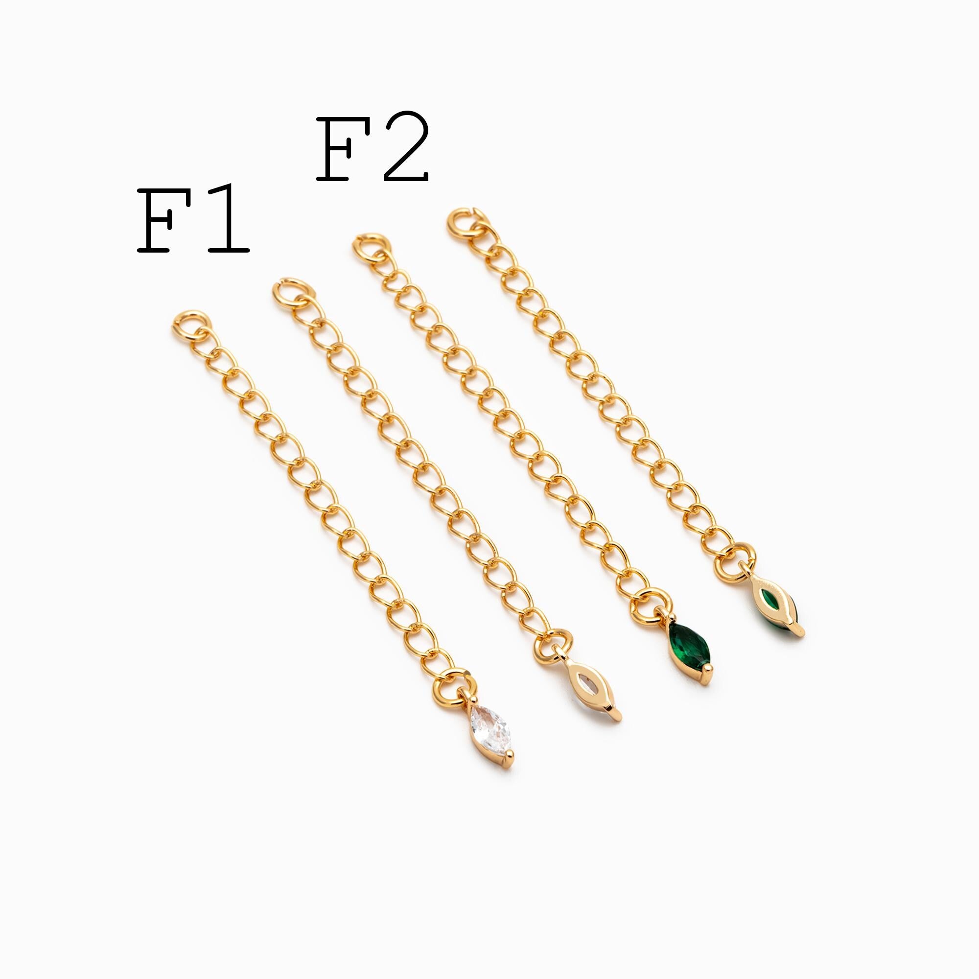 4pcs Gold/ Silver Tone Extender Chain, Gold/ Rhodium plated Brass, Necklace Bracelet Extension Chain (GB-4711)
