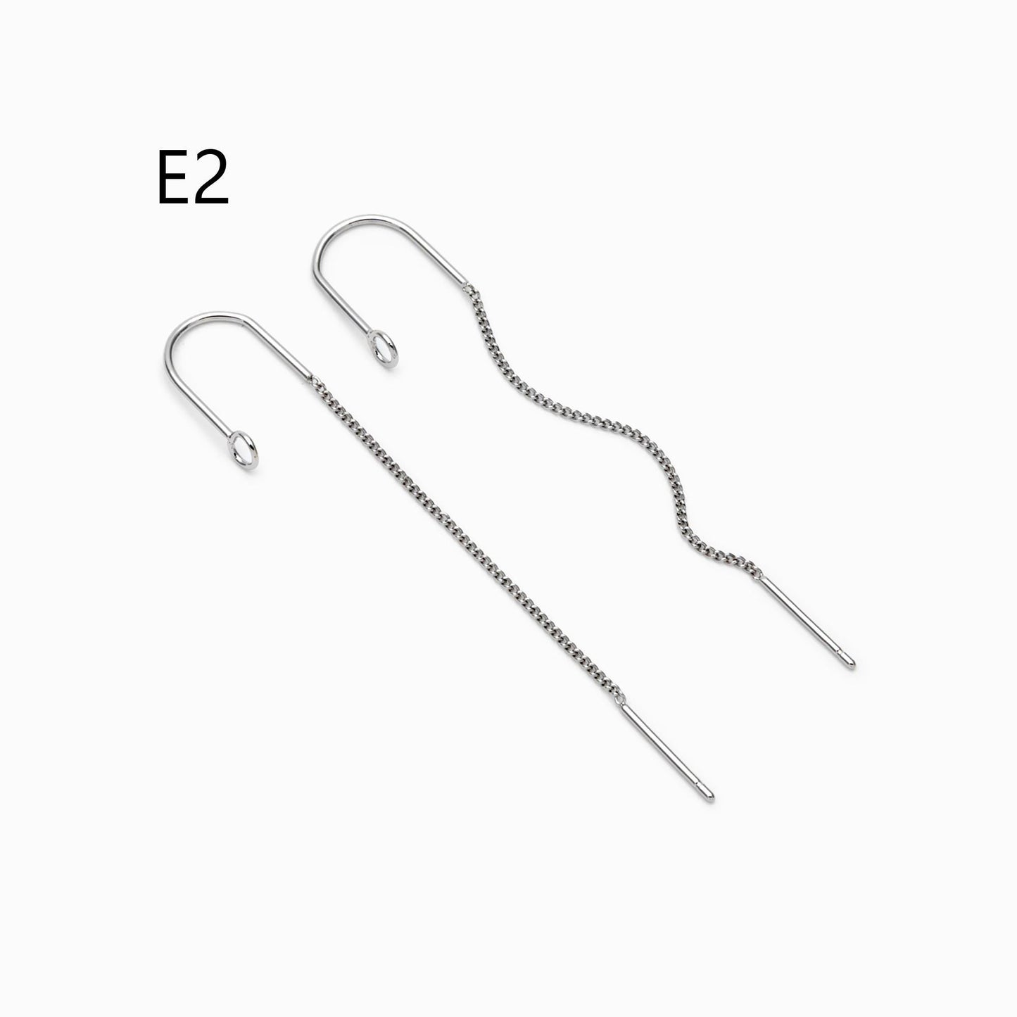 10pcs Gold/ Silver/ Rose Gold Ear Threader Earrings, Earwire Thread with Jump Ring, Color Not Easily Tarnish (GB-333)