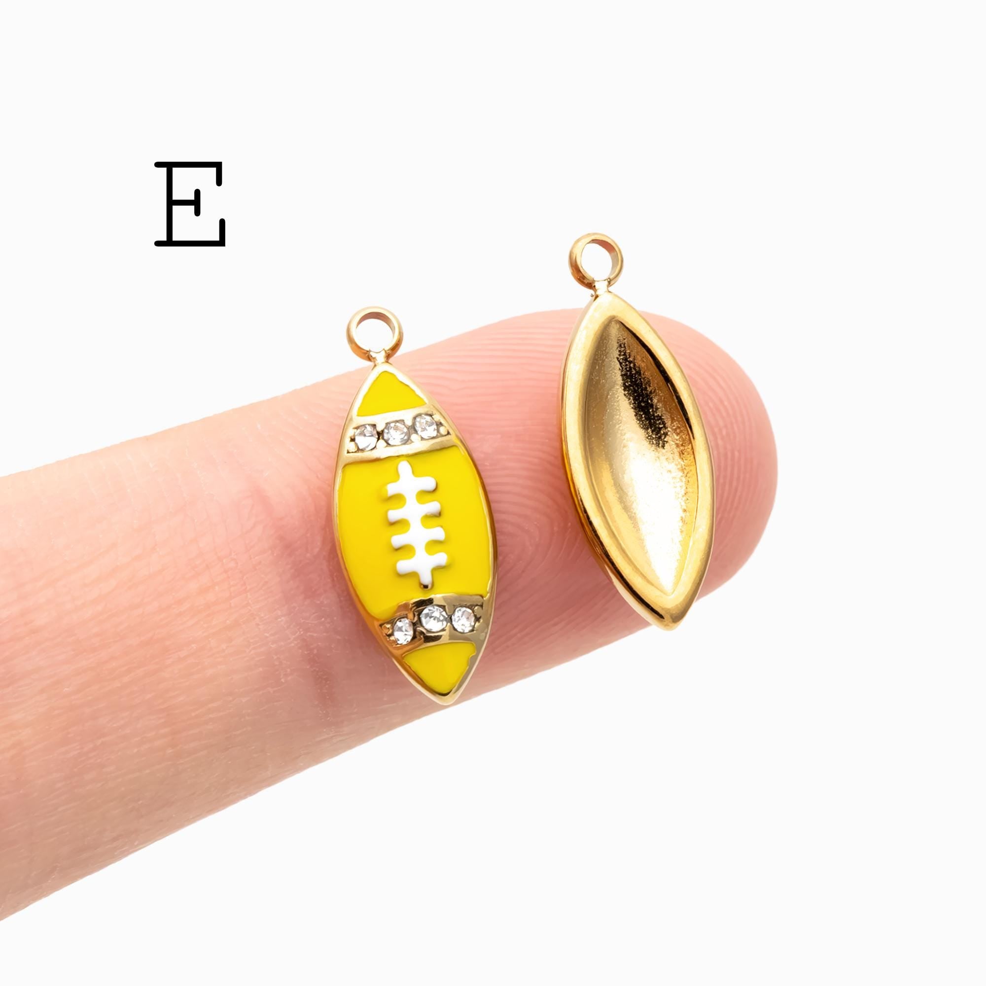 4pcs Enamel Sports Charms, PVD Gold Stainless Steel, Jewelry Making Supply (GB-4702)